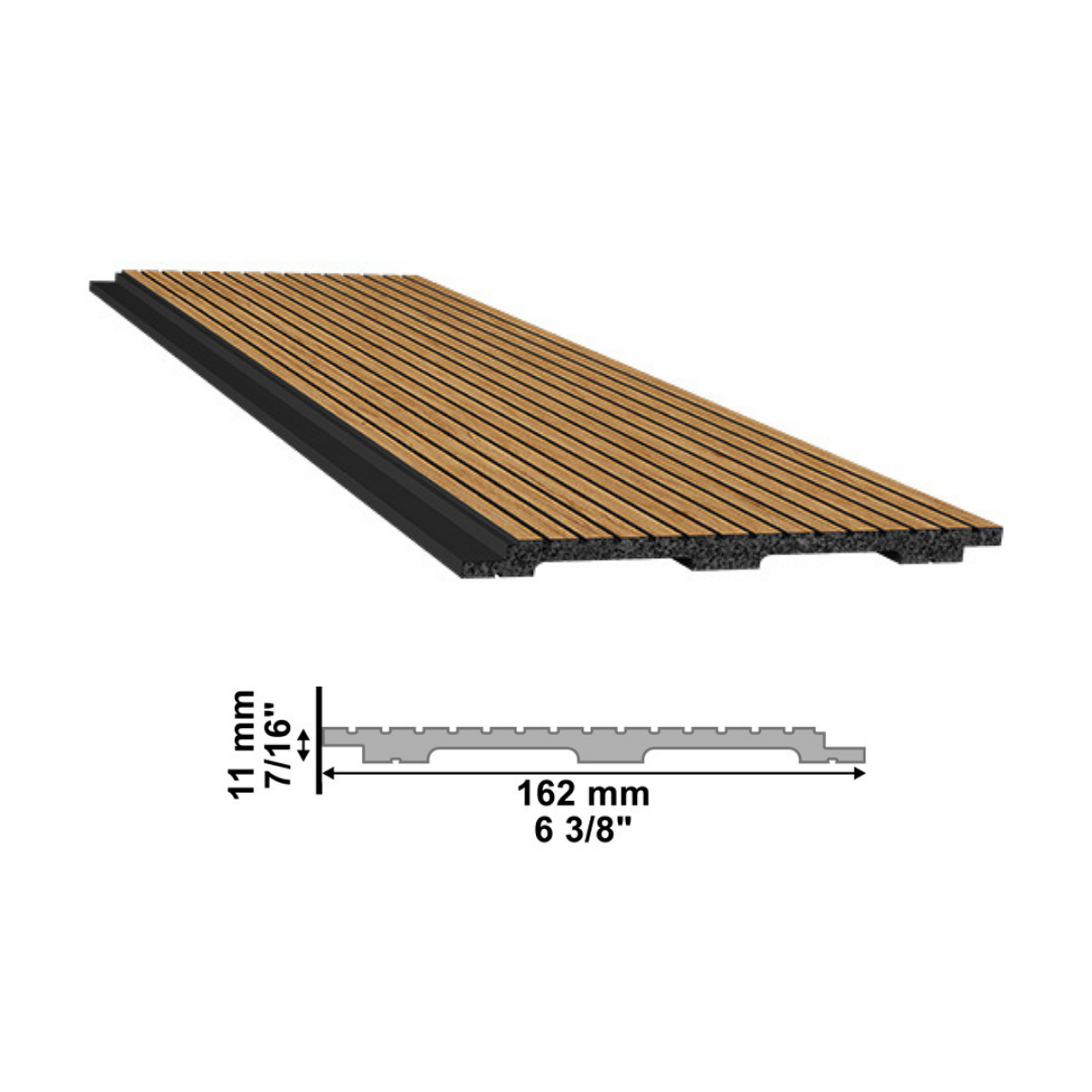 Revestimiento Nero Líneas Finas Jequitibá de poliestireno com 162 mm de ancho Santa Luzia