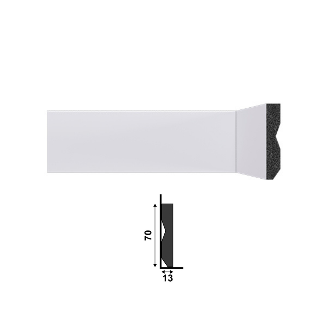 Zócalo de poliestireno blanco SL71 de 70 mm de altura con hilo Santa Luzia